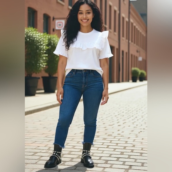 ZARA Size 38 US 8 Black Ankle Boots Pearls Studs R $178 - Picture 11 of 11